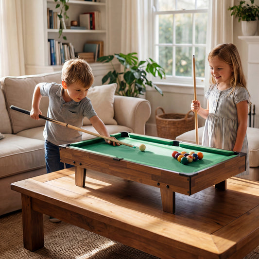 4 in 1 Combo Game Table Set with Billiards, Natural Game Room Natural at Gallery Canada