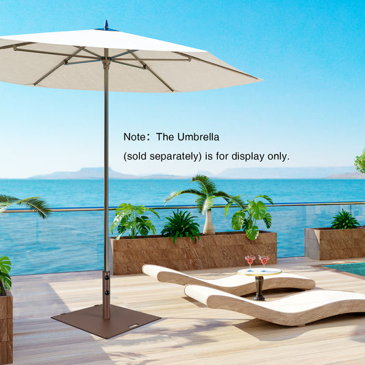 24 Inch Square Patio Umbrella Base, 50 LBS Weighted, Brown Outdoor Umbrella Bases Brown at Gallery Canada