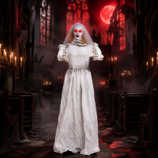 5.7 ft Animated Halloween Ghost Bride, Turning Head Halloween Options at Gallery Canada