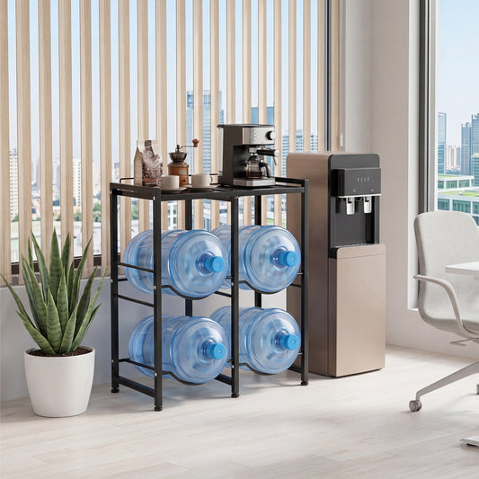 5 Gallon Water Jug Holder, 4 Bottles, Black Wine Racks Black at Gallery Canada