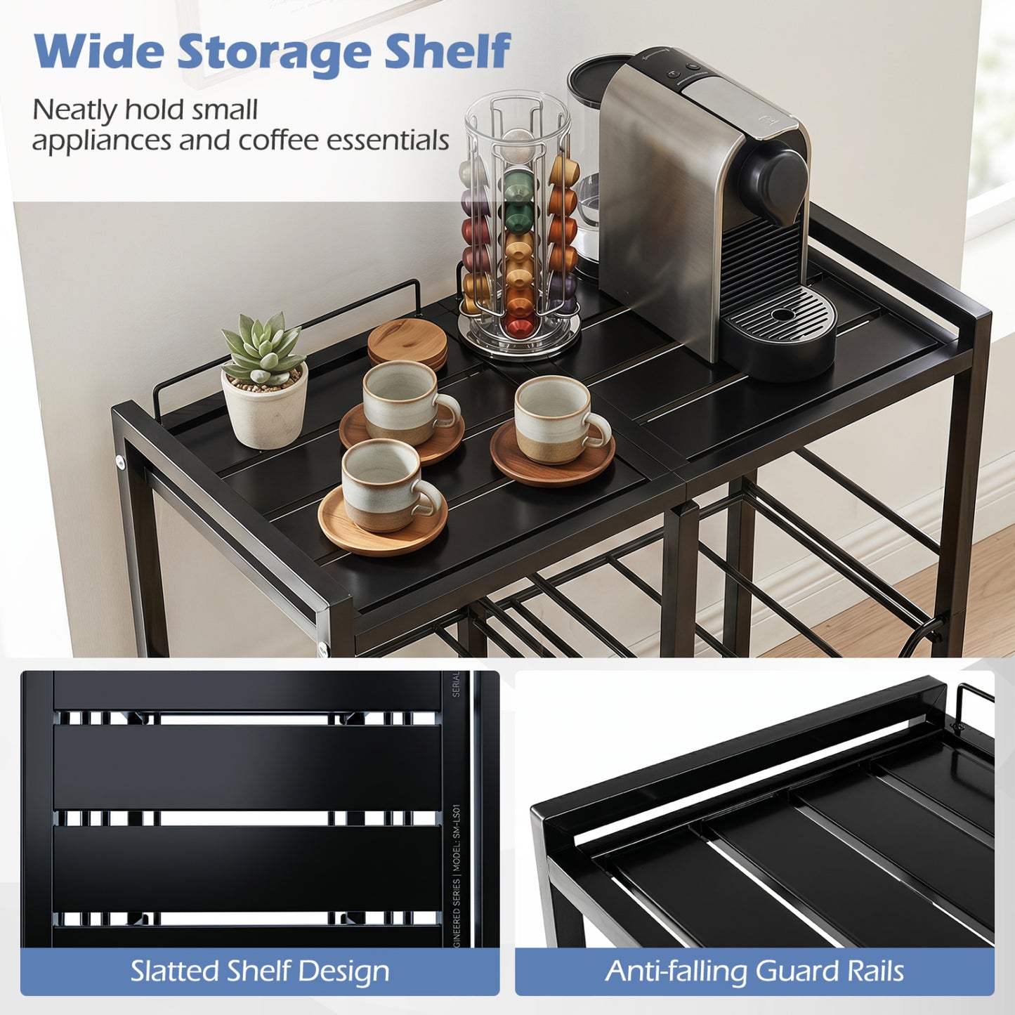 5 Gallon Water Jug Holder, 4 Bottles, Black Wine Racks at Gallery Canada