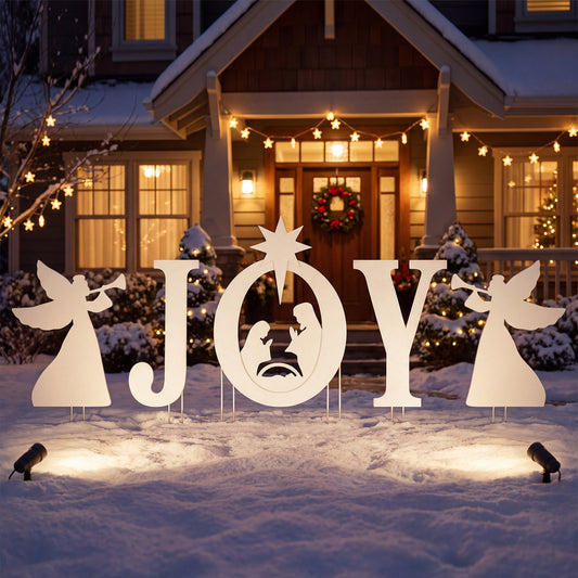 5 PCS Nativity Christmas Yard Sign Set, Angels, White Christmas Decor & Accessories White at Gallery Canada