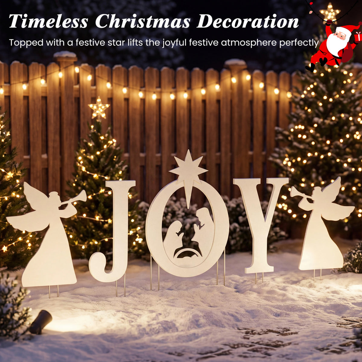 5 PCS Nativity Christmas Yard Sign Set, Angels, White Christmas Decor & Accessories at Gallery Canada