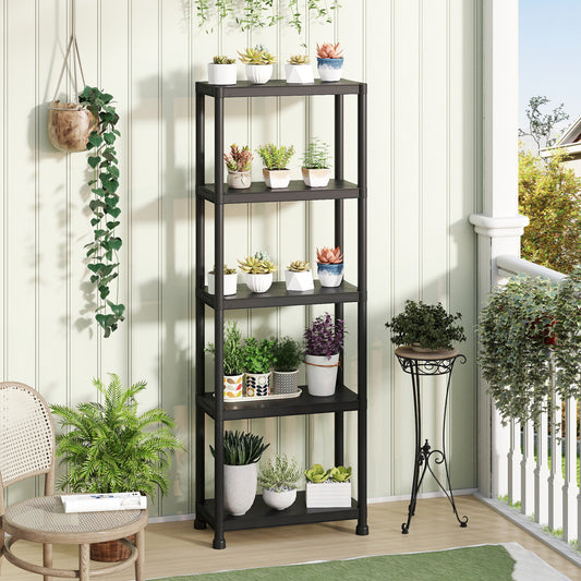 5-Tier Heavy-Duty Plastic Storage Shelves, Black Garages Black at Gallery Canada