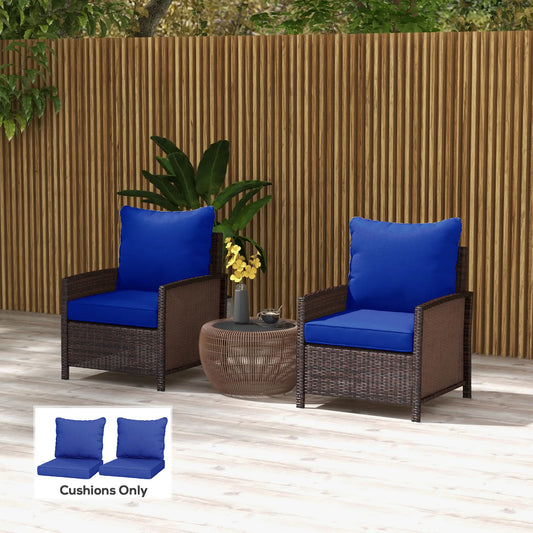 4-Piece Seat Cushion Pillows, Patio Chair Cushions Set, Navy Blue Patio Chair Cushions Navy Blue at Gallery Canada