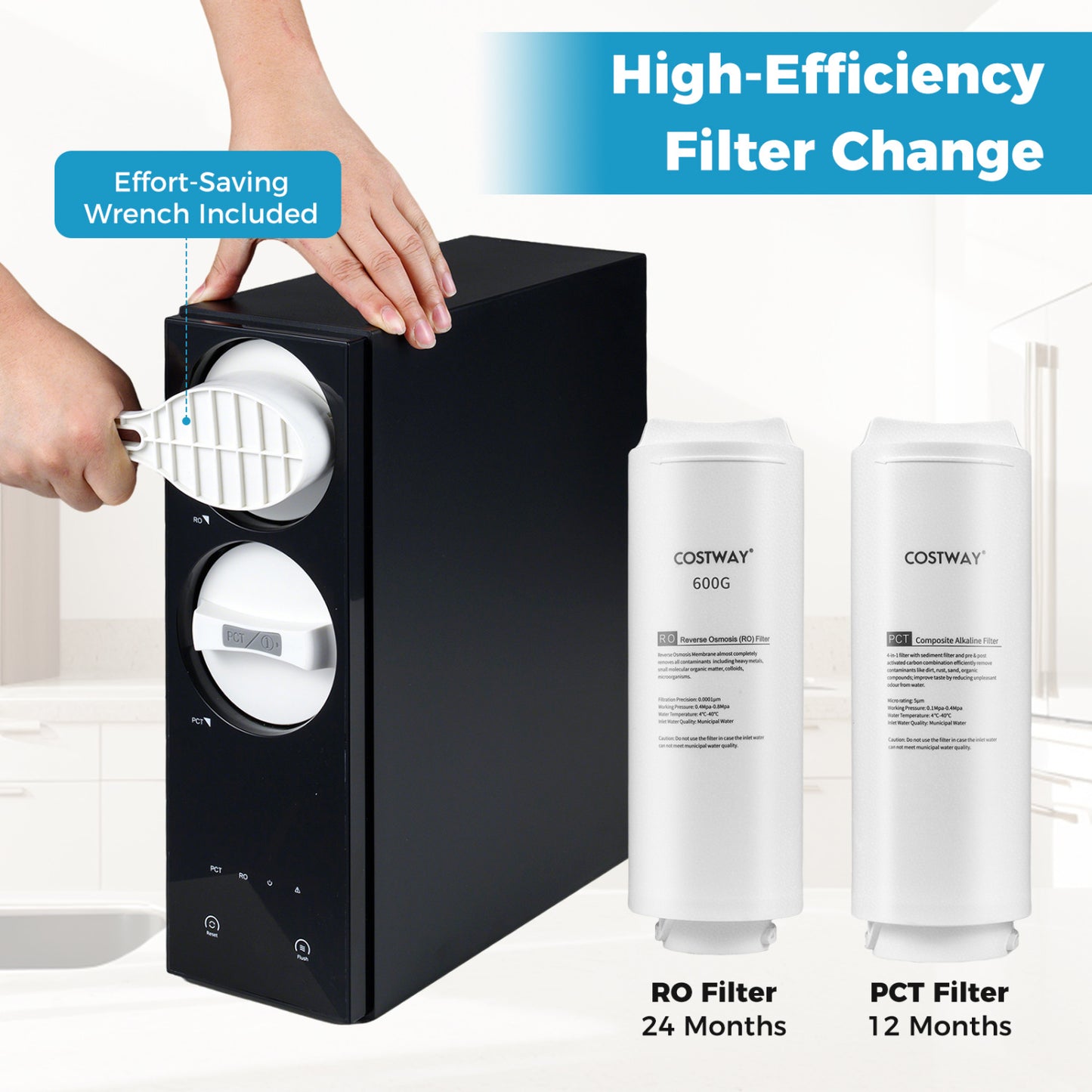 600 GPD Alkaline PH+ Reverse Osmosis Water Filter, Black Small Appliances at Gallery Canada