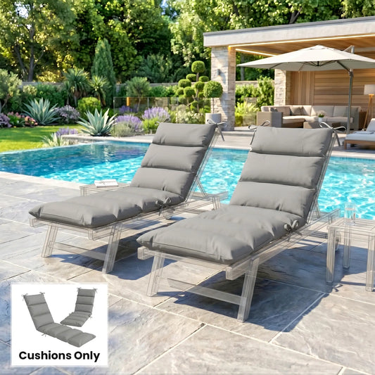 Outdoor Lounge Chair Cushion, Reversible, Zipper, Dark Grey Patio Chair Cushions Dark Grey at Gallery Canada