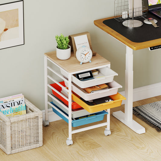 6-Drawer Rolling Storage Cart With Wooden Tabletop, Macaron File Cabinets Macaron at Gallery Canada