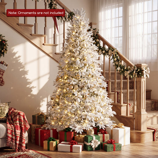 6 FT Pre-Lit Artificial Christmas Tree, Warm White Multicolor LED, White Christmas Tree White at Gallery Canada