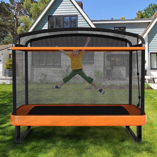 6 Feet Kids Trampoline With Swing Safety Fence, Orange Trampolines Orange at Gallery Canada