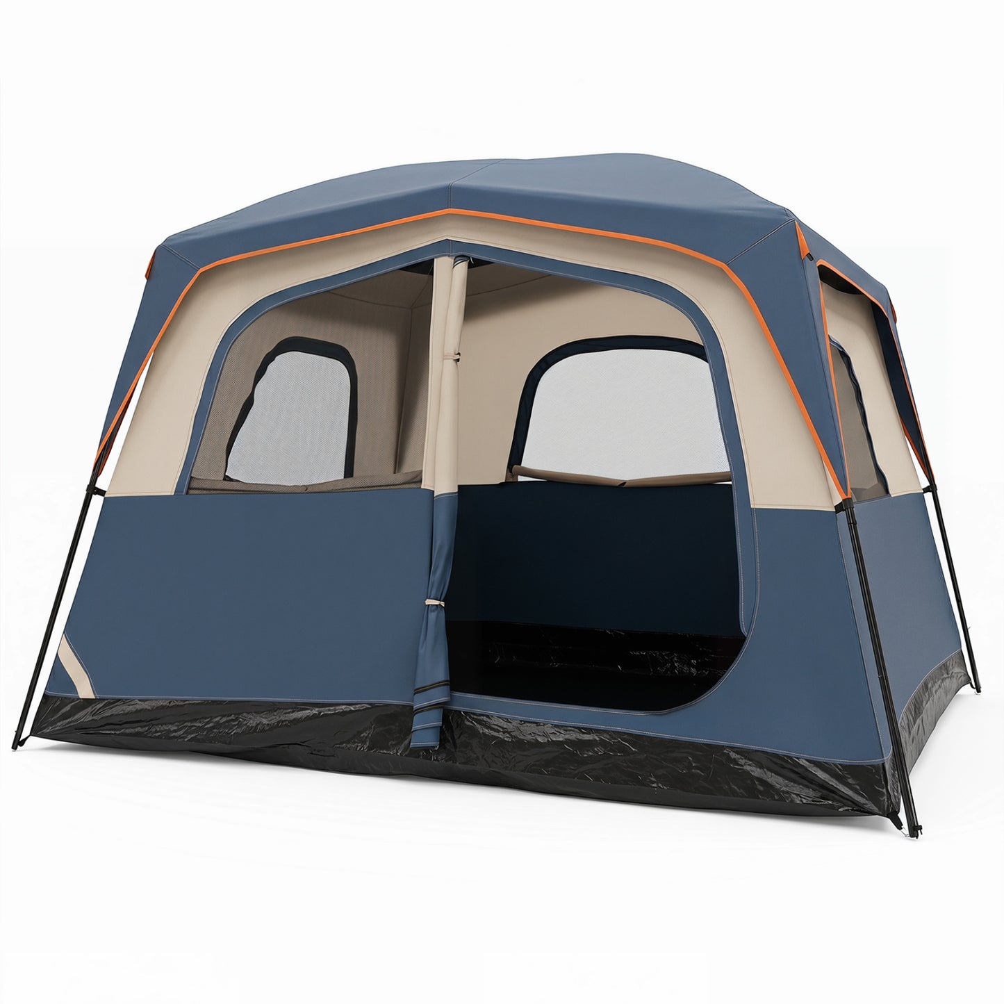6-Person Camping Tent, Easy Setup Family Cabin Tent with Rainfly, Navy Tents at Gallery Canada