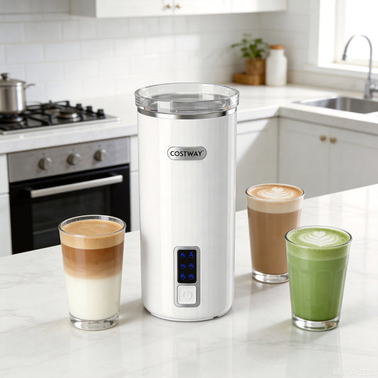 6-in-1 Electric Milk Steamer with Stainless Steel Interior, White Small Appliances White at Gallery Canada