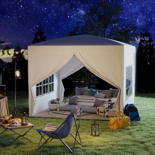 9.7' X 9.7' Pop Up Party Tent Wedding Gazebo Canopy With Bag, White Pop Up Canopies White at Gallery Canada