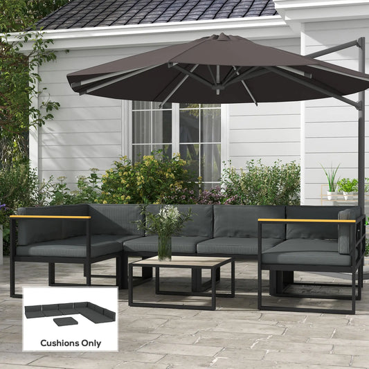 Replacement Cushions for Rattan Furniture, 14 Piece, 7 Seat 7 Back, Grey Patio Chair Cushions Grey at Gallery Canada