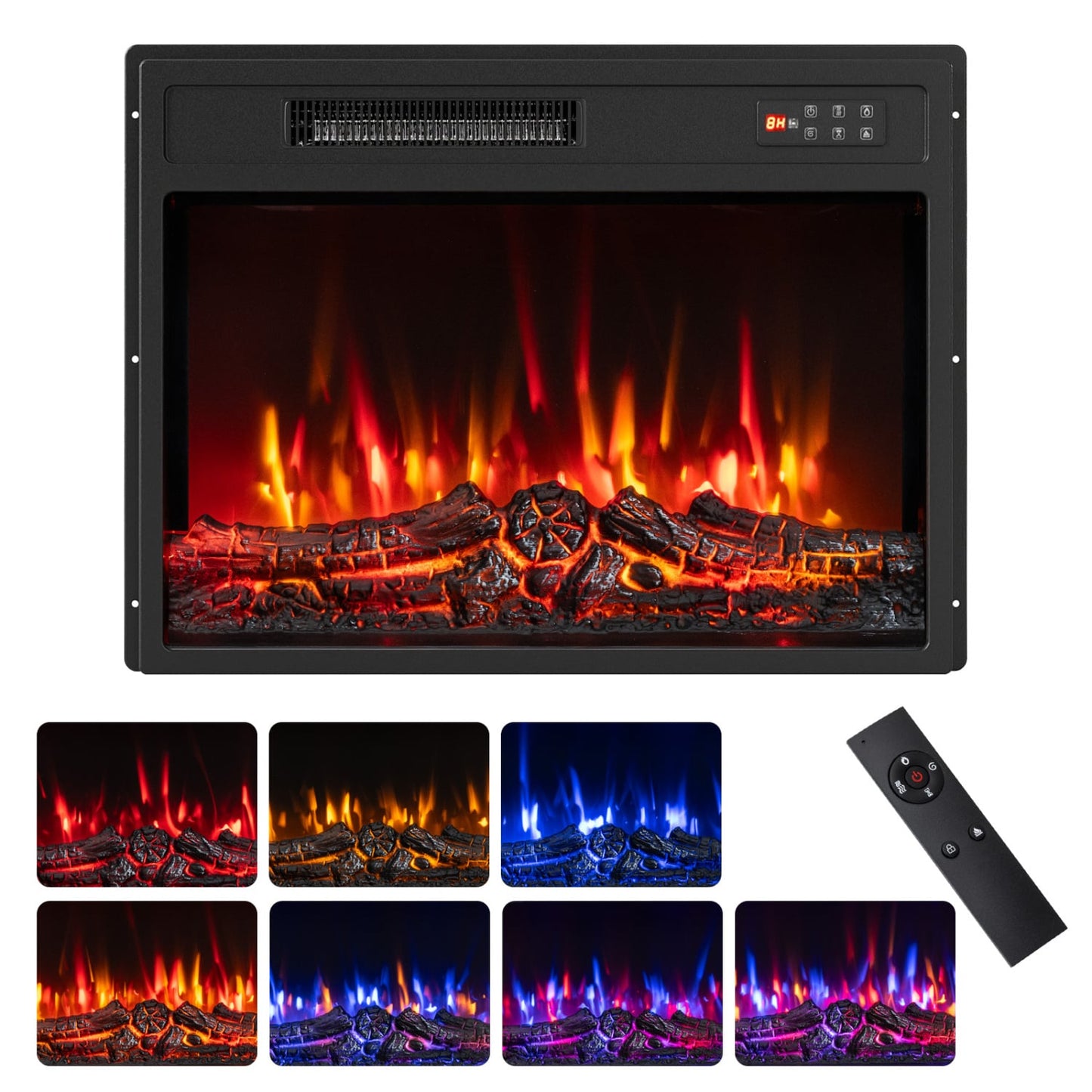 750/1500W Electric Fireplace Insert 23"