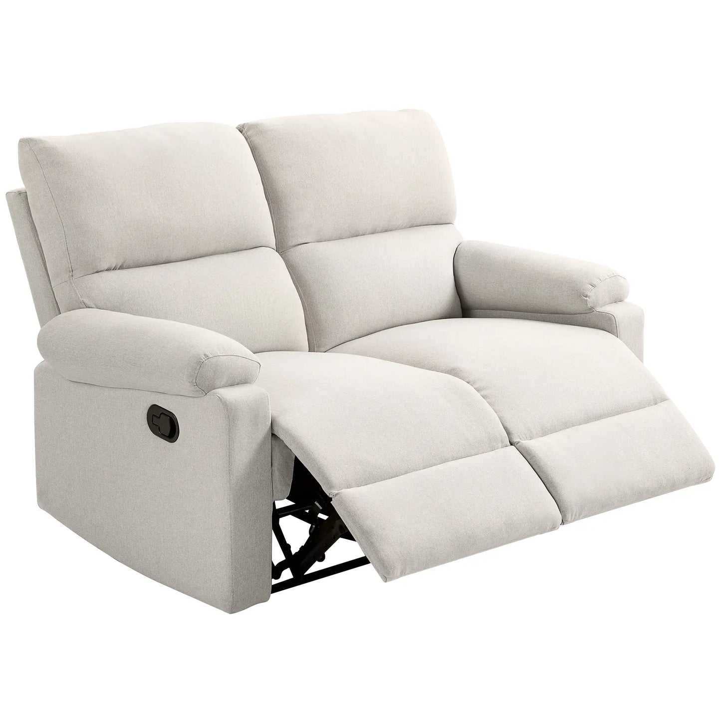 2 Seater Reclining Chair, Loveseat with Footrest, Cream White Sofas & Reclining Chairs at Gallery Canada