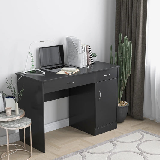 Computer Desk With Storage Drawers, Black Writing Desks Black at Gallery Canada