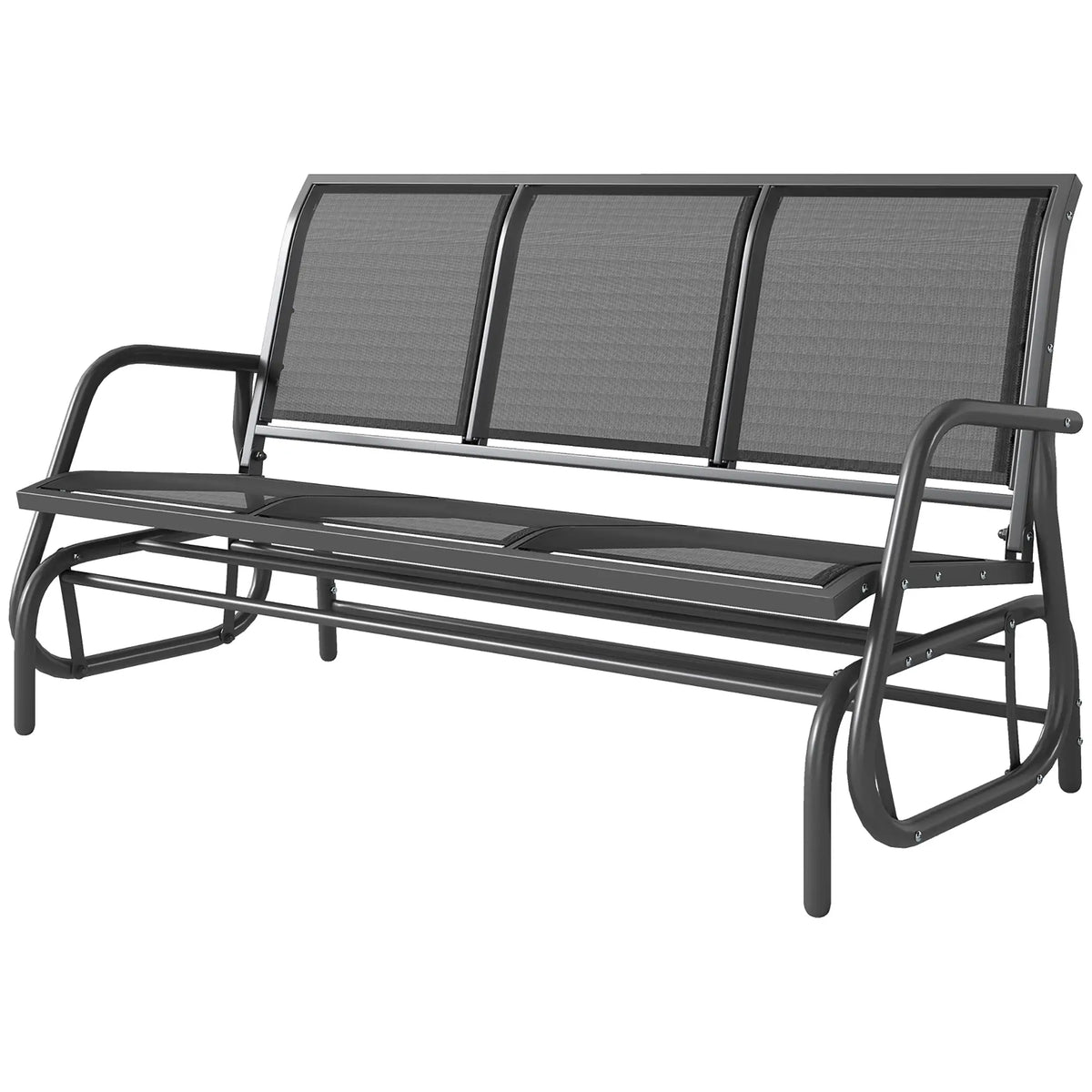 3-Seat Outdoor Glider Chair, Patio Rocking Chair, Steel Frame, Black Outdoor Gliders at Gallery Canada