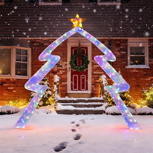 8.8 Feet Christmas Tree-shaped Archway with Top Star Christmas Decor & Accessories Options at Gallery Canada