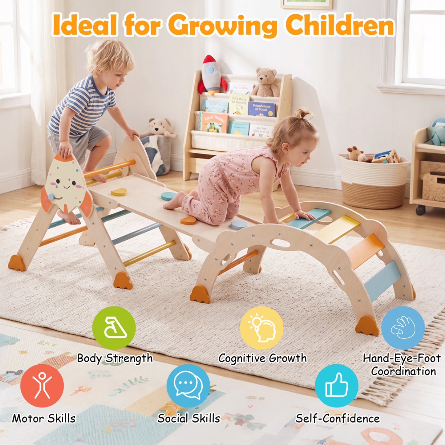 Foldable Rocket Climbing Toy for Toddler, Macaron Climbers & Slides at Gallery Canada