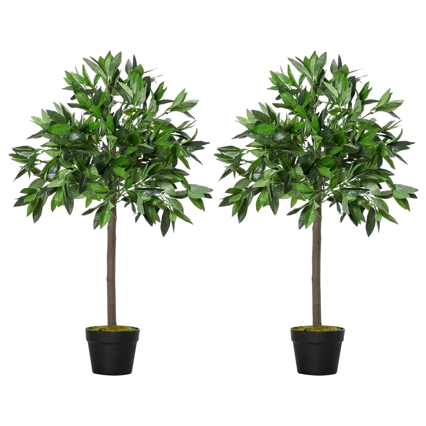 3FT Artificial Laurel Tree Set Of 2, Potted Fake Plant, Green Artificial Trees at Gallery Canada