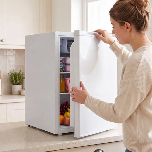 2.6 Cu Ft Mini Fridge, Compact Refrigerator, White Small Kitchen Appliances White at Gallery Canada
