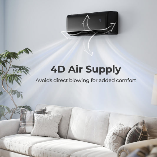 9100 BTU 20.5 SEER2 115V WiFi Mini Split AC, Alexa Compatible, Gray Mini Split Air Conditioners Gray at Gallery Canada
