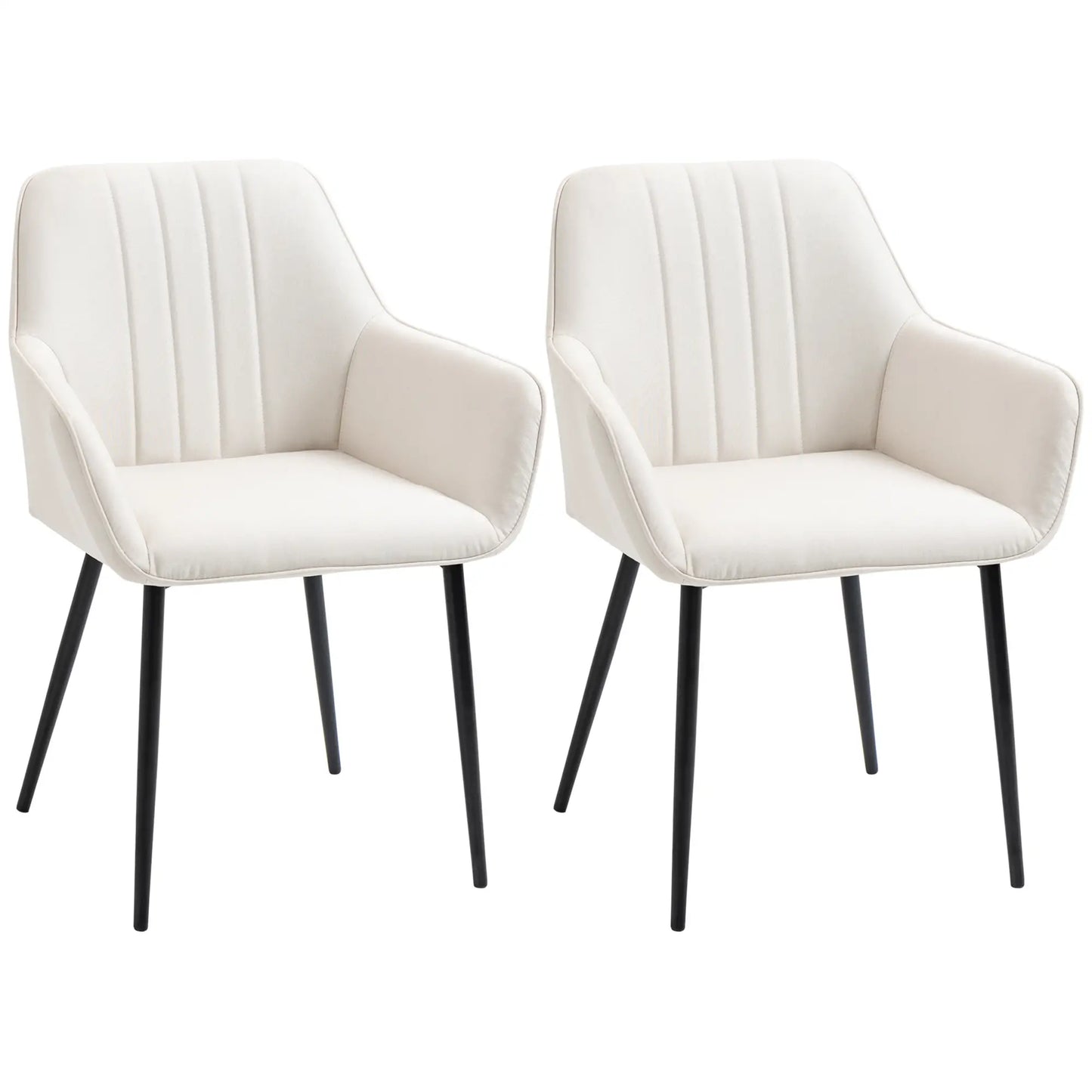 Dining Chairs Set of 2, Upholstered Linen Fabric, Beige Bar Stools at Gallery Canada