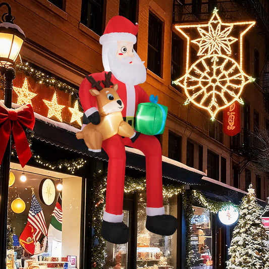 9.5 Feet Christmas Inflatable Santa, Built-In LED Lights, Multicolor Christmas Inflatables Multicolor at Gallery Canada