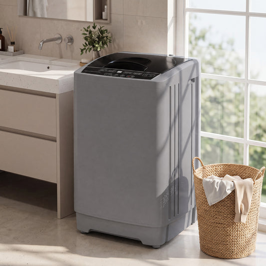 9.93 Lbs Full Automatic Washing Machine, 8 Programs, Gray Washing Machines Gray at Gallery Canada