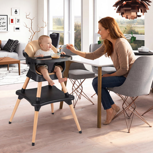 9-In-1 Convertible High Chair, Solid Wood Legs, Black High Chairs Black at Gallery Canada