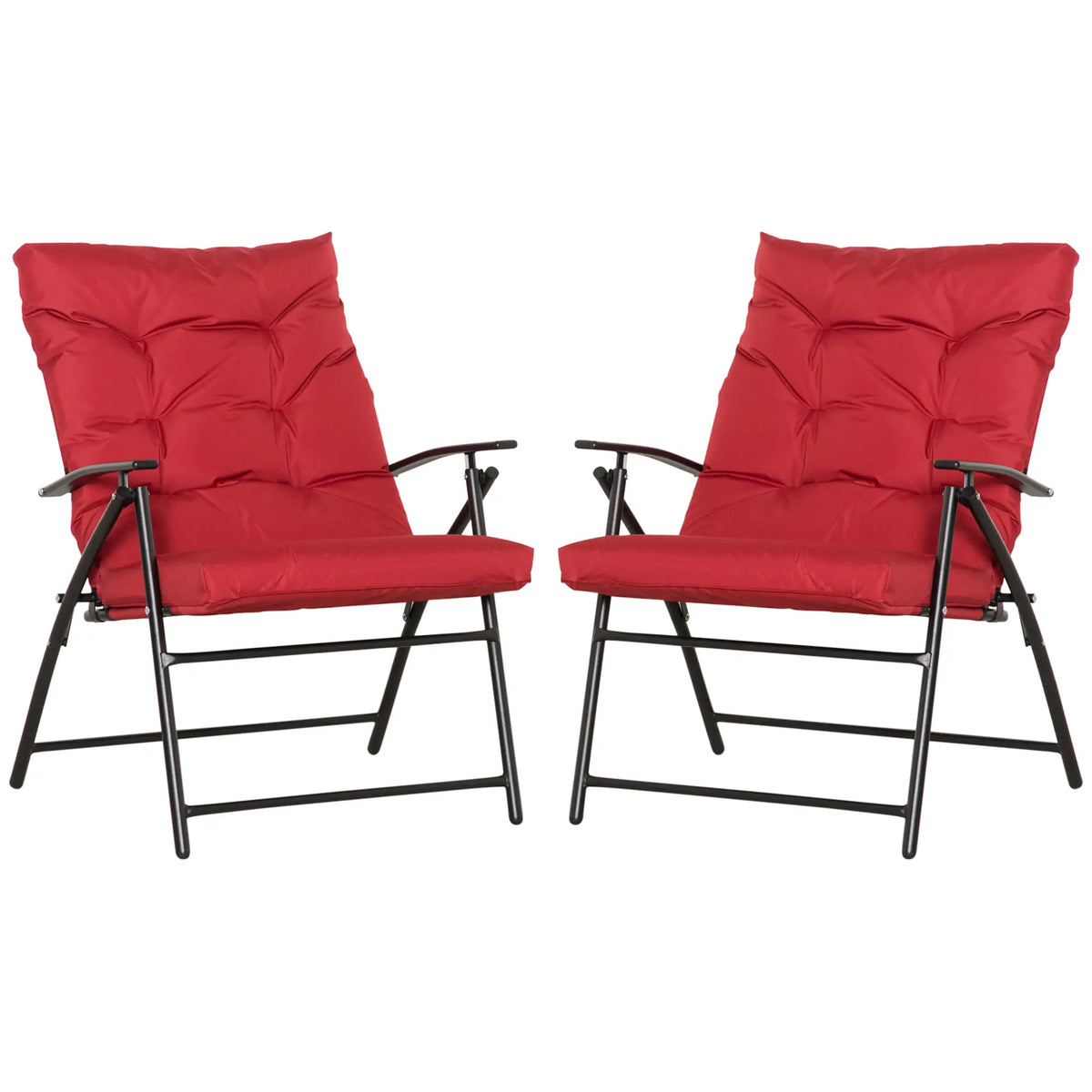Folding Camping Chairs With Adjustable Backrest, 2 Pack, Red Patio Chairs at Gallery Canada