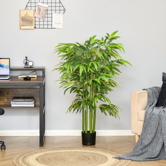 4.5FT Artificial Bamboo Tree, Faux Plant in Nursery Pot, Indoor Decor Artificial Trees Green at Gallery Canada
