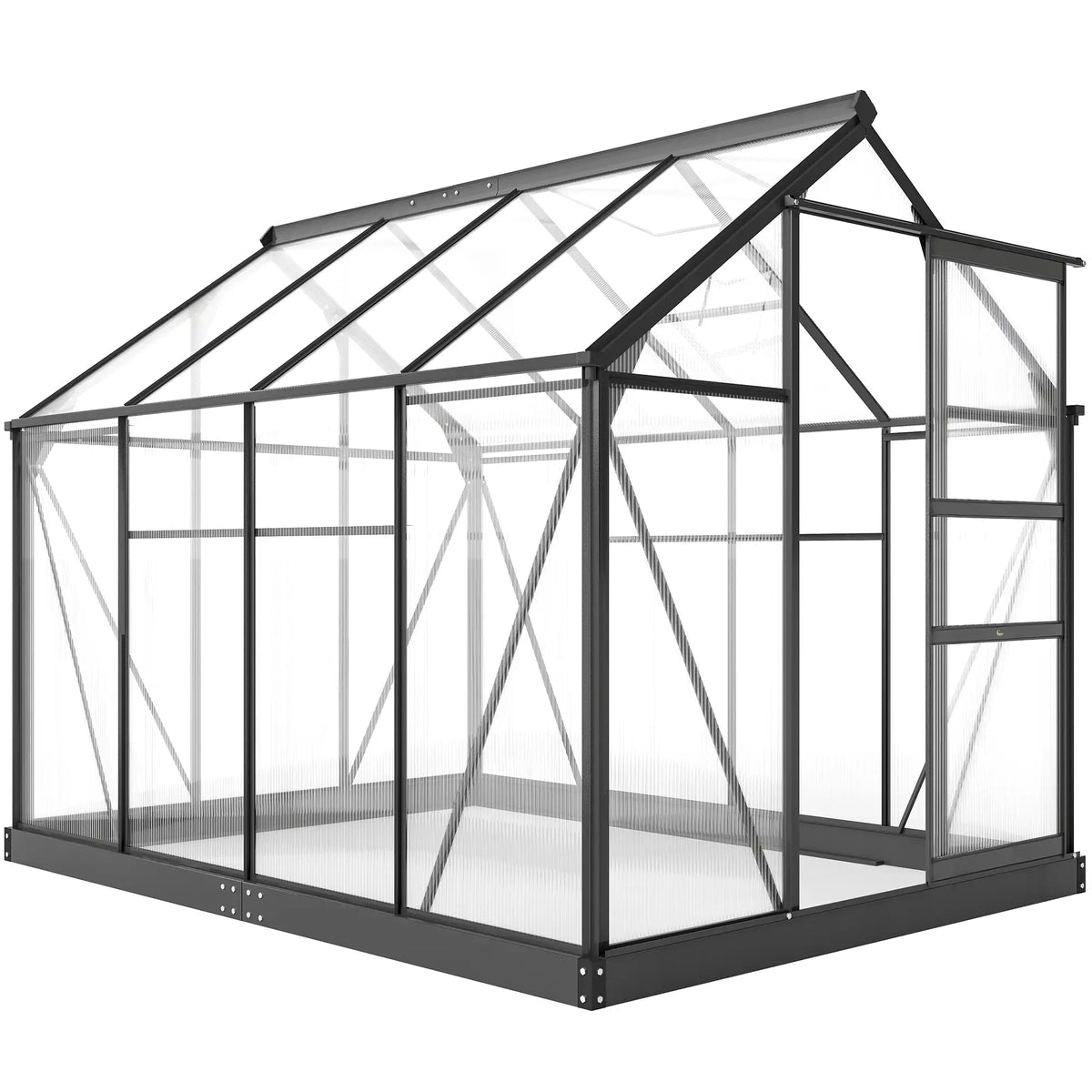 Greenhouse Garden, Outdoor Kit, PC Board Sliding Door, 6.2' x 8.3' x 6.6', Grey Walk In Greenhouses at Gallery Canada
