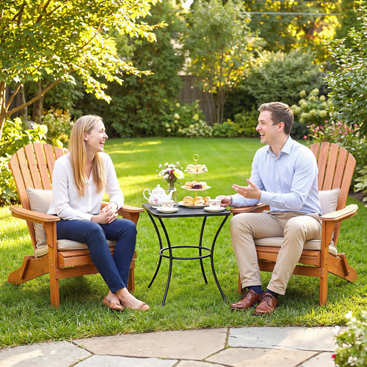 Square Metal Patio Side Table, Mesh Grid Top, 17.7" x 17.7" x 19.7", Black Outdoor Dining Sets Black at Gallery Canada