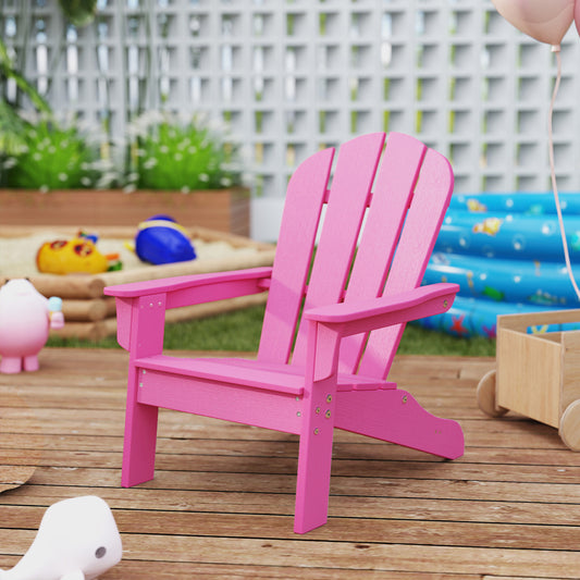 HDPE Kids Adirondack Chair, High Backrest, Armrests, Pink Kids Chairs & Seating Pink at Gallery Canada
