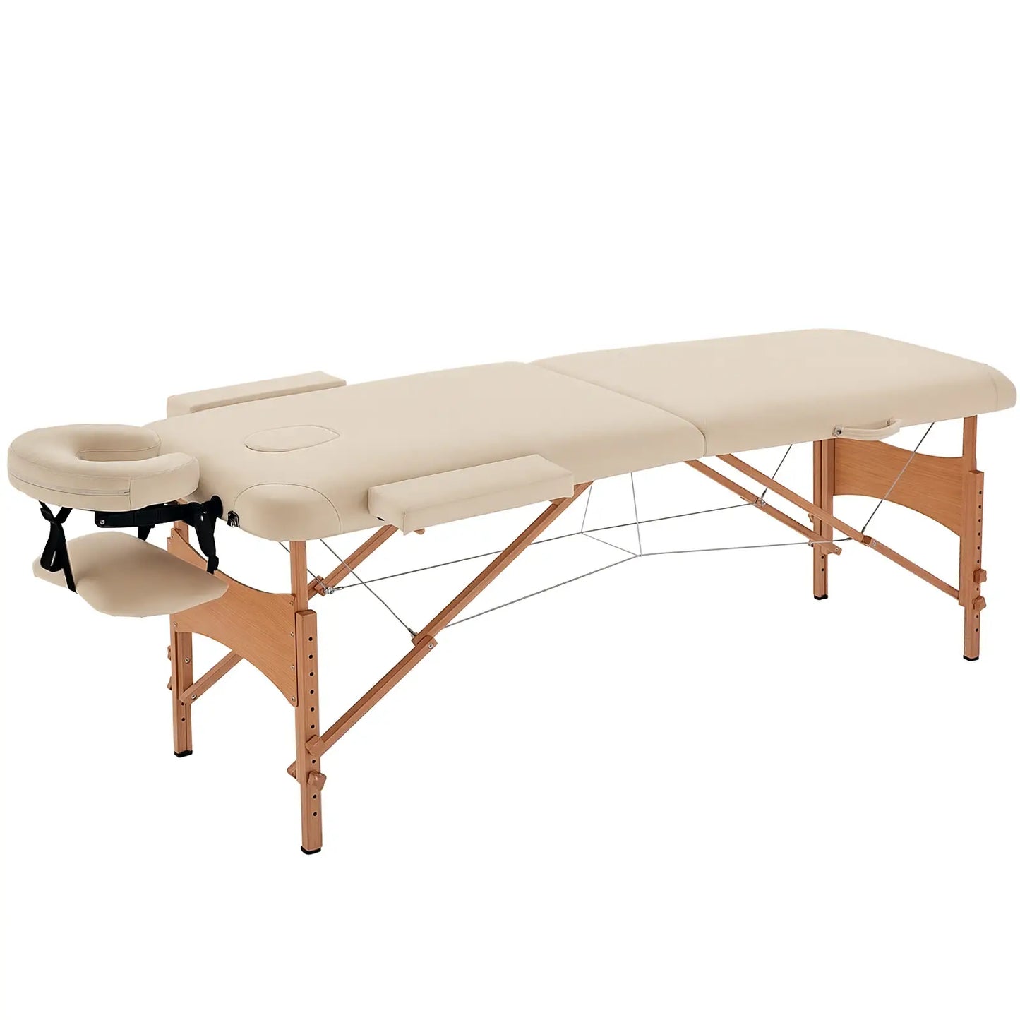 Height Adjustable Salon Spa Facial Couch, Folding Massage Table, Beige Portable Massage Tables at Gallery Canada