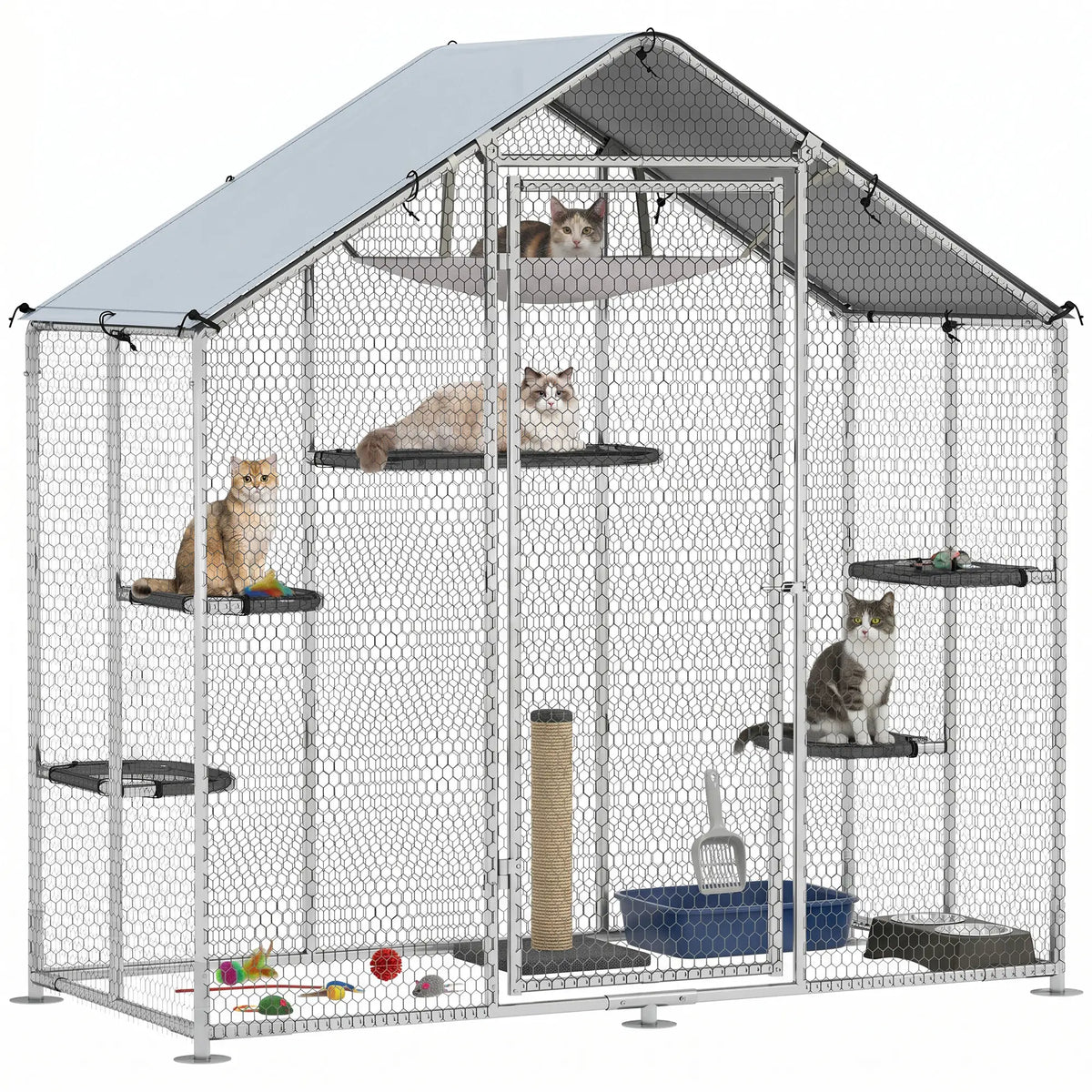 Large Cat Enclosure, Waterproof Cover, 5 Platforms, Hammock Outdoor Cat Enclosures at Gallery Canada