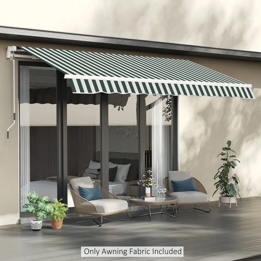 11' x 10' Retractable Awning Fabric, UV Protection, White, Green Awning Fabric Replacement Green and White at Gallery Canada