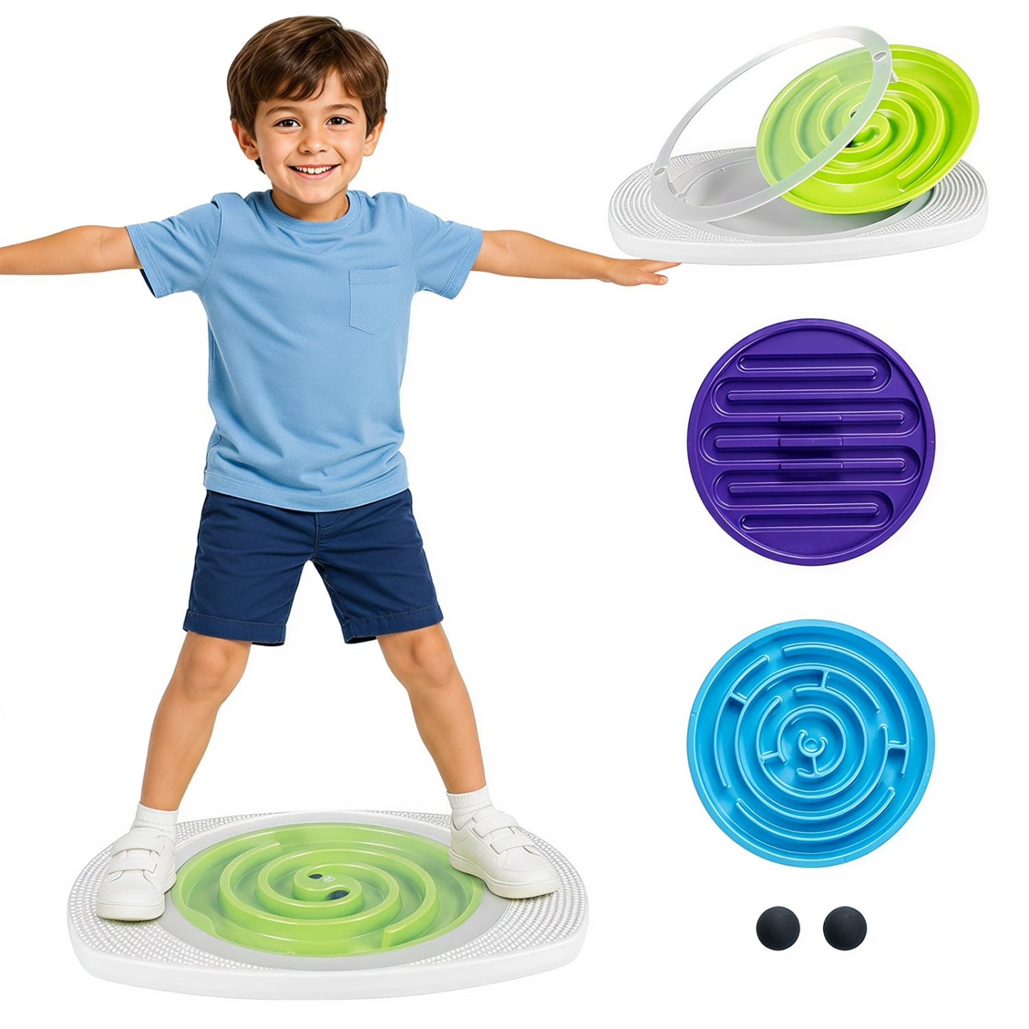 Balance Board Maze for Kids, 3 Maze Discs, 140 lbs Toy Sports Green at Gallery Canada