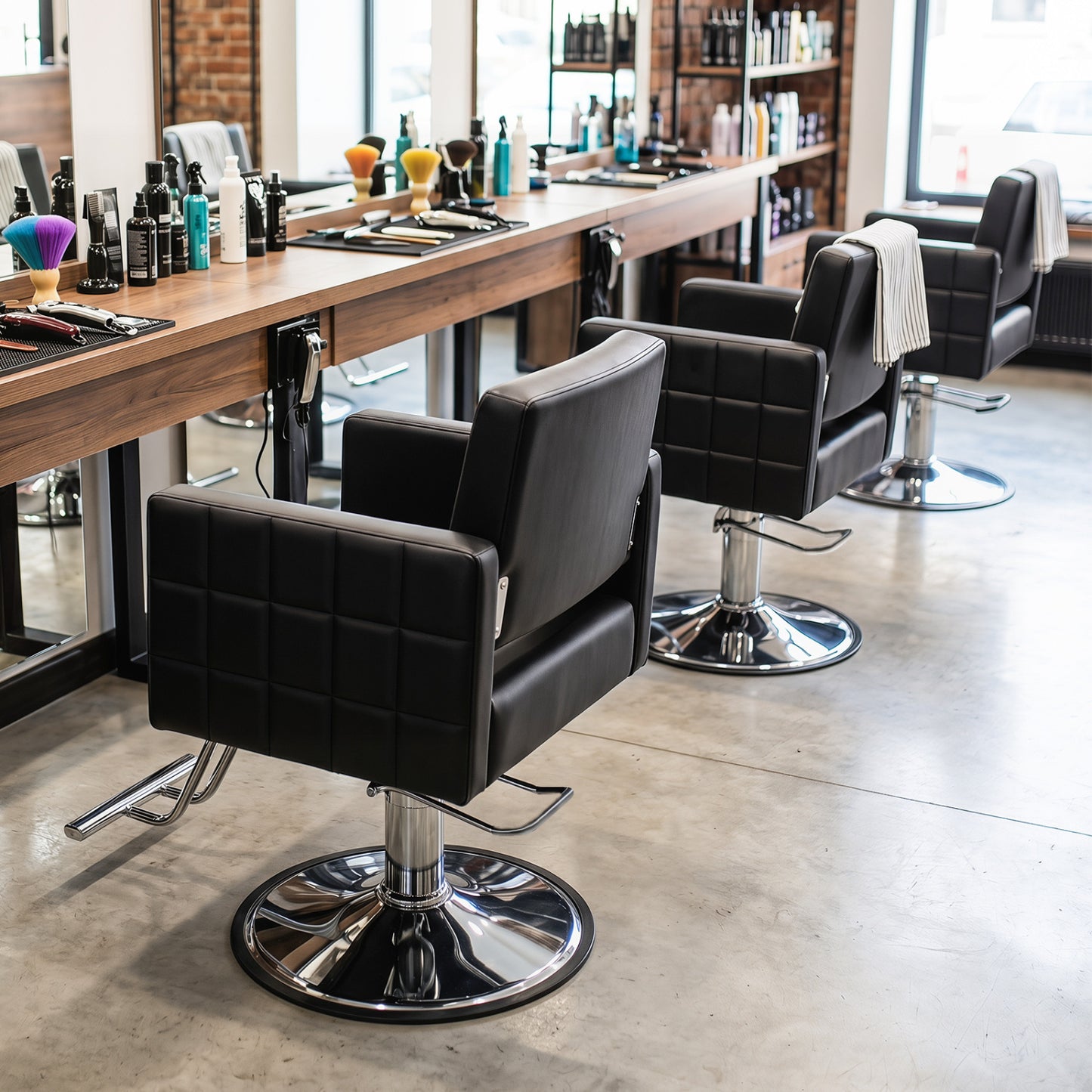 Barber Salon Chair, Hydraulic Pump, Adjustable Height, Black Spa & Salon at Gallery Canada