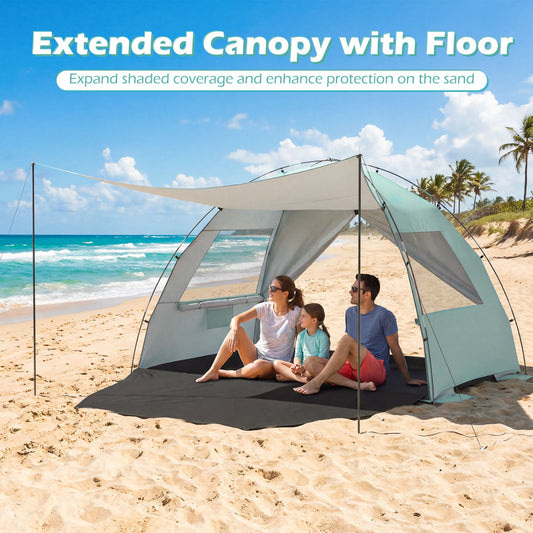 Beach Tent Sun Shelter, With Extended Floor, Vent Windows, Green Canopies Green at Gallery Canada