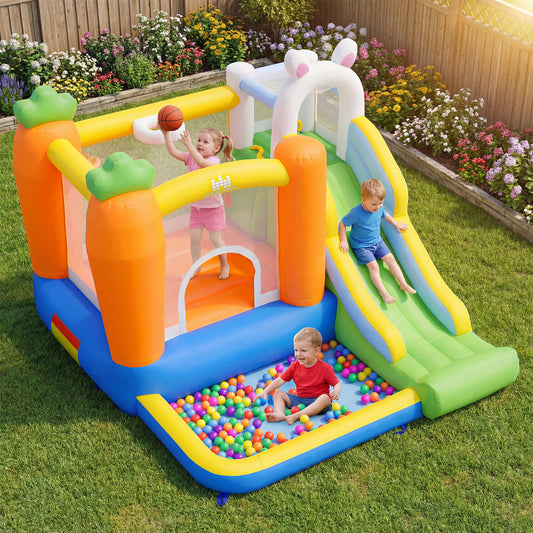 Kids Bounce House, 3-12 Years, Climbing Wall, 370W Blower, Multicolor Bounce House Multicolor at Gallery Canada