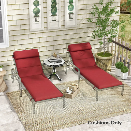 Patio Chaise Lounge Chair Cushions, Set Of 2, Wine Red Patio Chair Cushions Wine Red at Gallery Canada