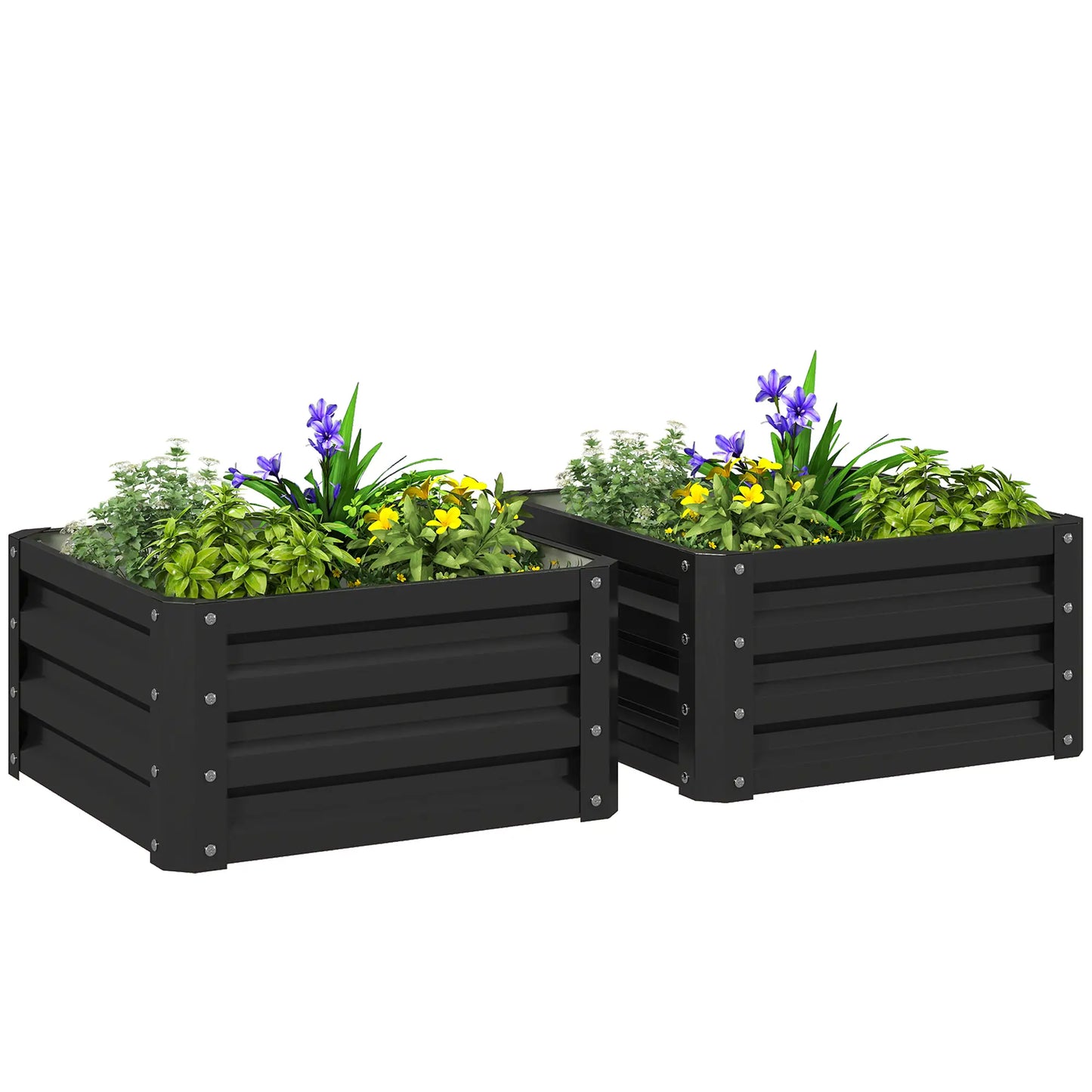2' x 2' x 1' Raised Garden Bed, Galvanised Steel Frame, Black Galvanized Planter Boxes at Gallery Canada