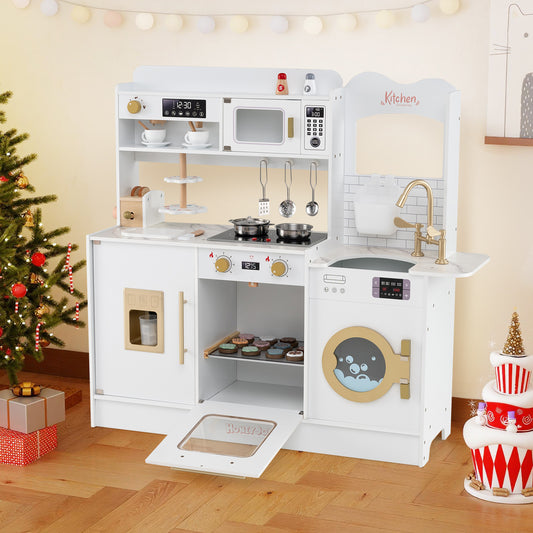 Children Pretend Toy Kitchen Playset, White Play Kitchen Sets White at Gallery Canada
