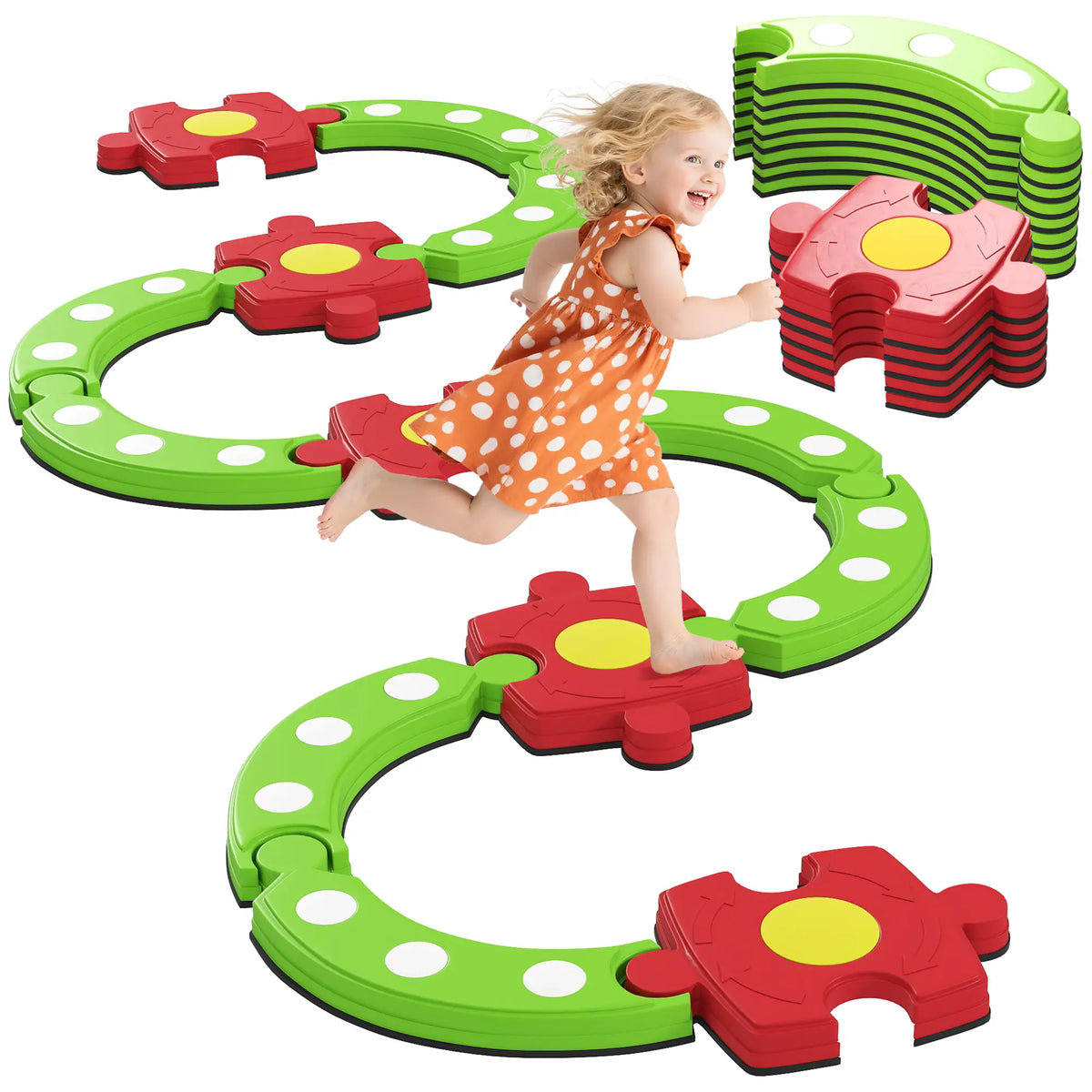 Kids Balance Beam Stepping Stones, Non-Slip, 3-8 Years, Green Kids Gym & Playmats at Gallery Canada