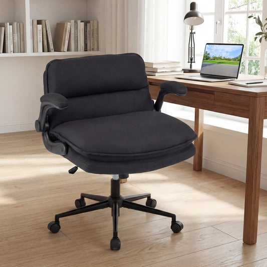 Criss Cross Chair With Wheels, Flip-Up Arms, Adjustable Height, Gray Ergonomic Chairs Gray at Gallery Canada