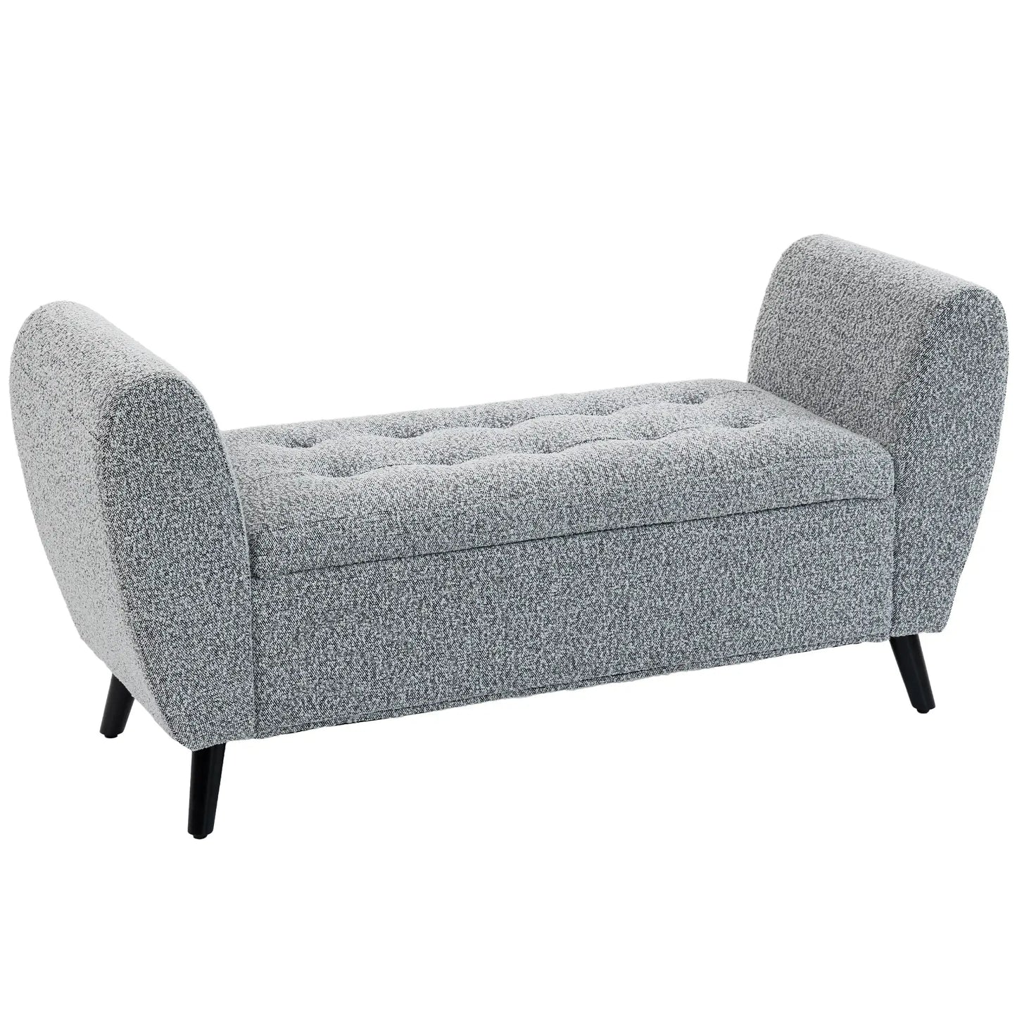 Upholstered Storage Bench with Arms, Modern Ottoman, Grey Storage Ottomans & Benches at Gallery Canada