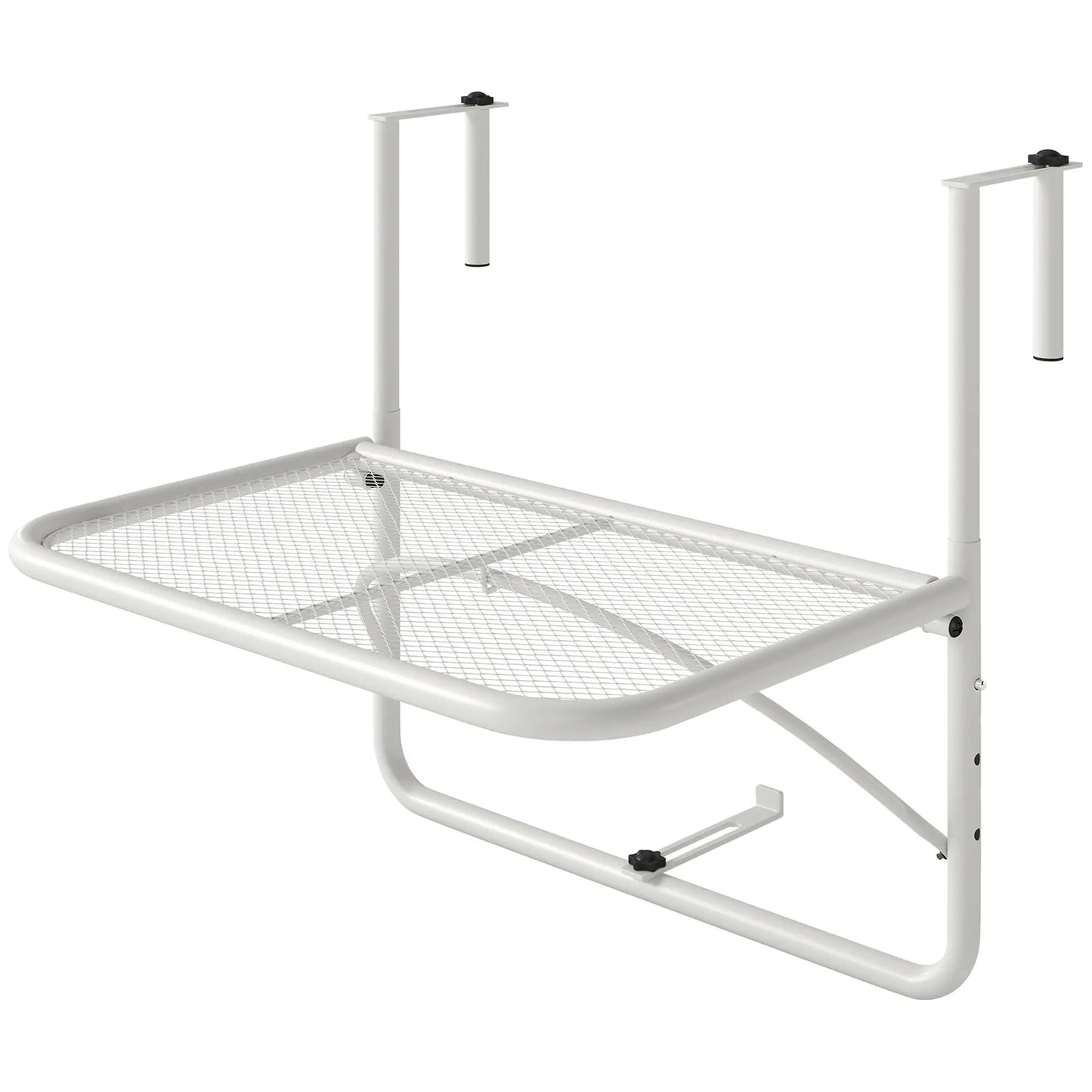 Adjustable Balcony Hanging Table, Metal Wall Desk, Outdoor Flower Stand, White Balcony Table Hanging at Gallery Canada